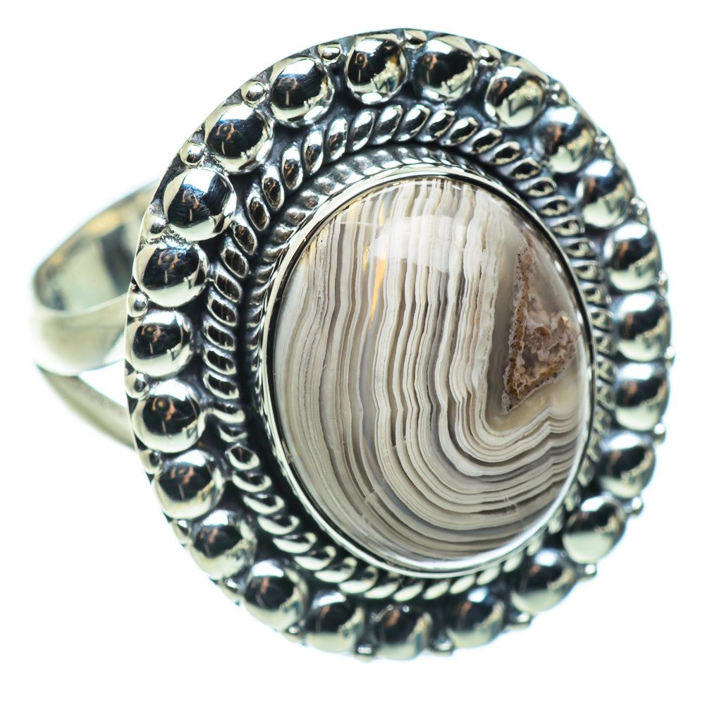 Laguna Lace Agate Rings handcrafted by Anasilvercos - RING46457