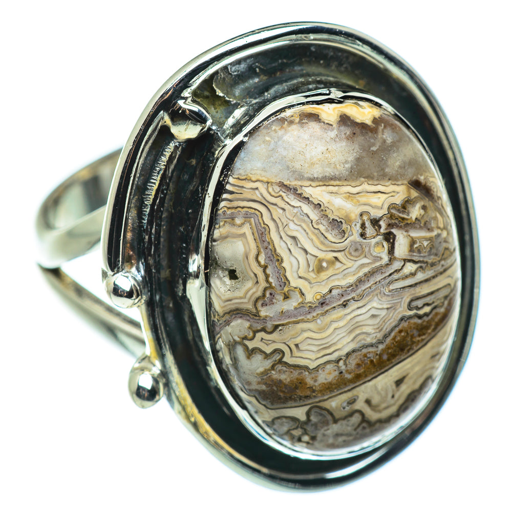 Laguna Lace Agate Rings handcrafted by Anasilvercos - RING46531