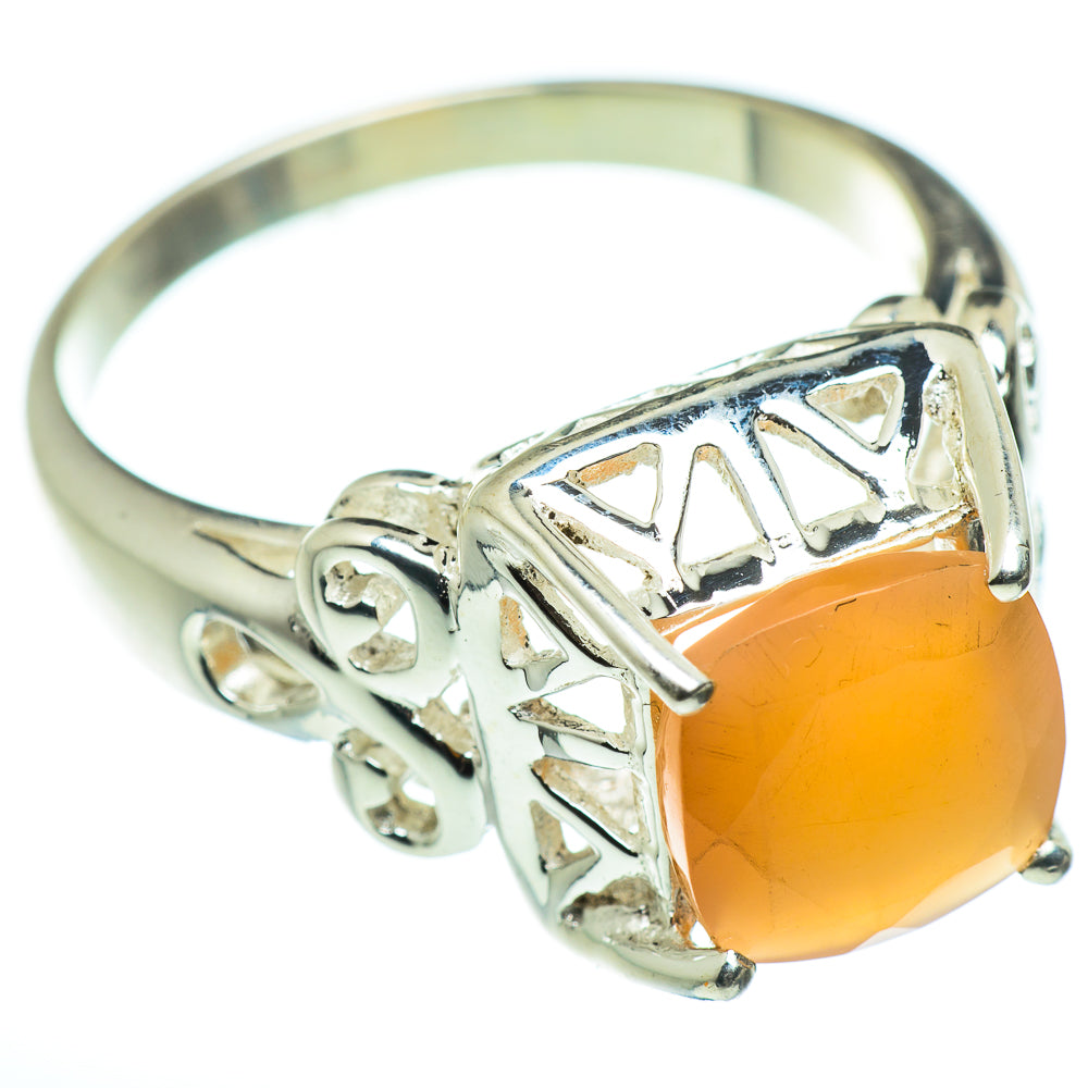 Peach Moonstone Rings handcrafted by Anasilvercos - RING46567