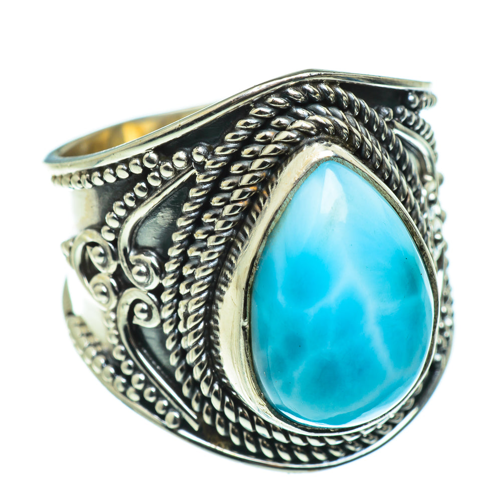 Larimar Rings handcrafted by Anasilvercos - RING46616