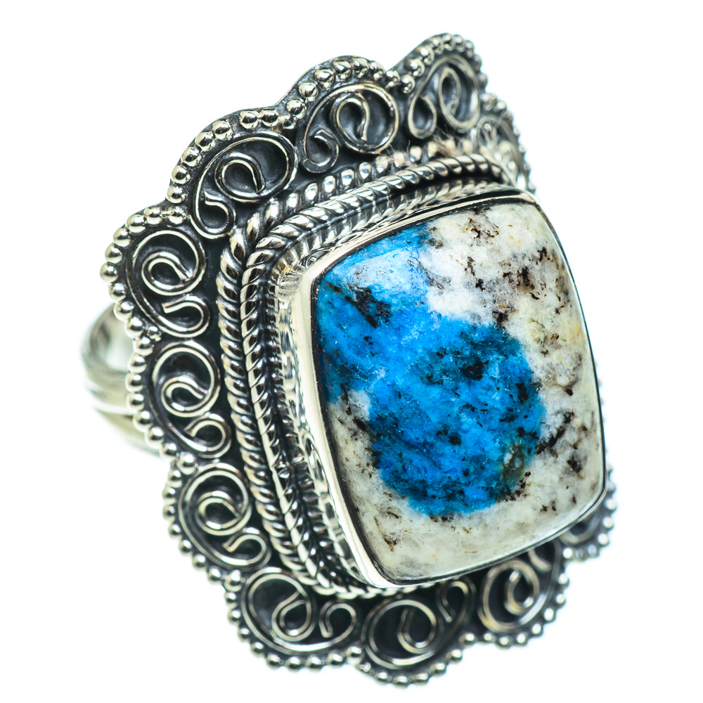 K2 Blue Azurite Rings handcrafted by Anasilvercos - RING46659