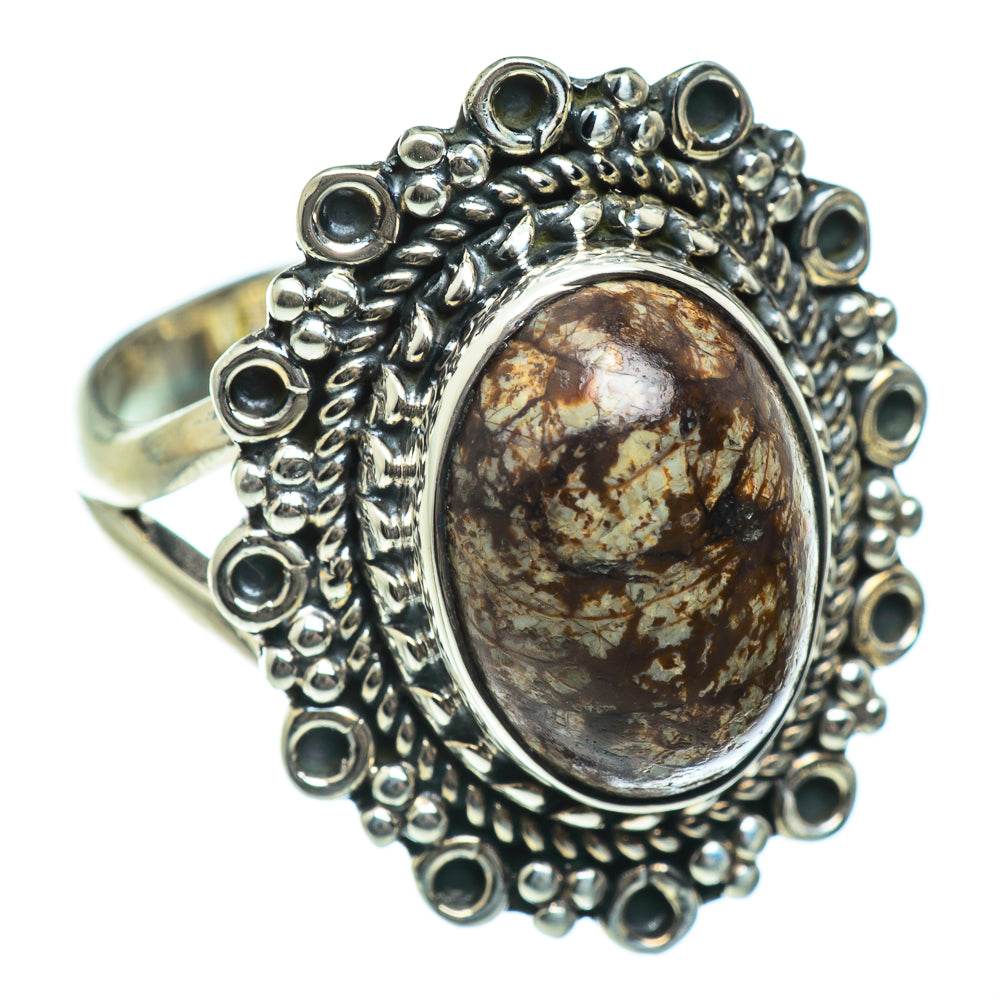 Fossil Coral Rings handcrafted by Anasilvercos - RING46848