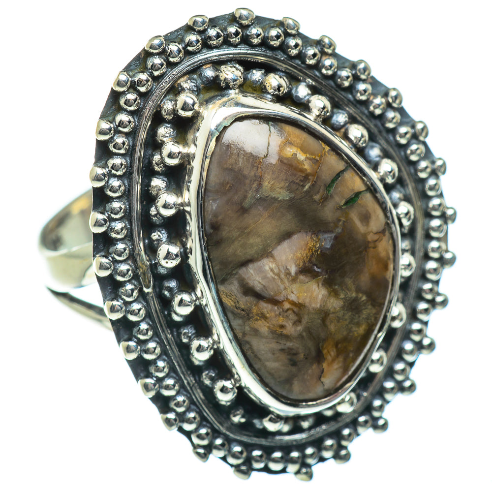 Petrified Wood Rings handcrafted by Anasilvercos - RING46918
