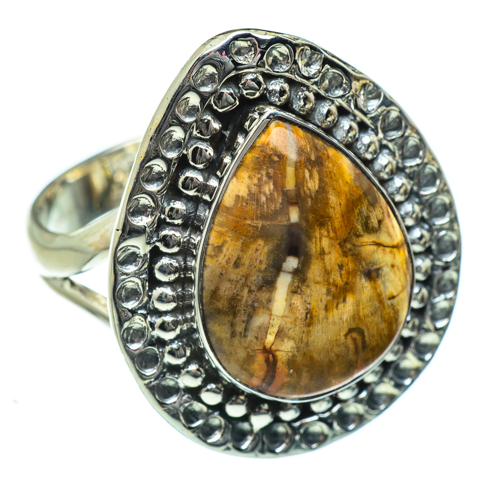 Petrified Wood Rings handcrafted by Anasilvercos - RING46989