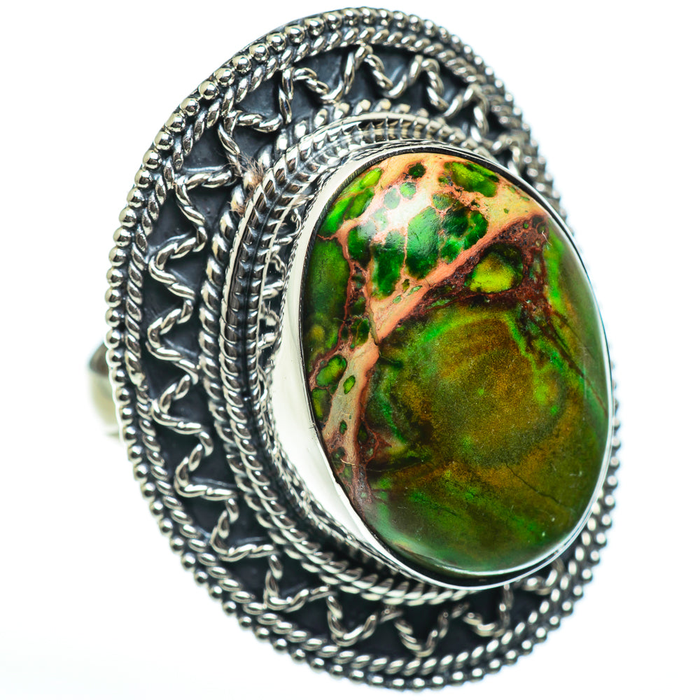 Spider Web Obsidian Rings handcrafted by Anasilvercos - RING47127