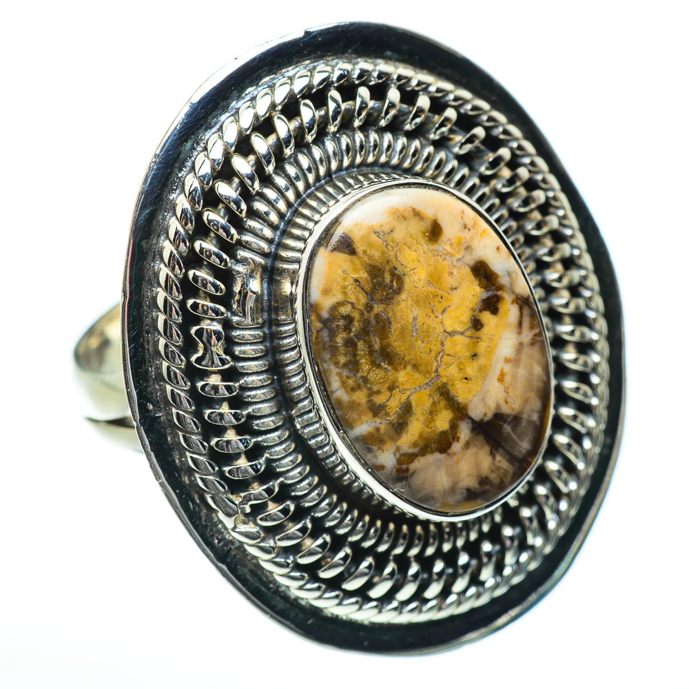 Petrified Wood Rings handcrafted by Anasilvercos - RING47134 - Photo 2