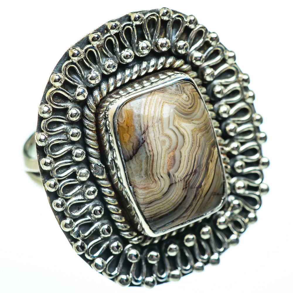 Laguna Lace Agate Rings handcrafted by Anasilvercos - RING47174