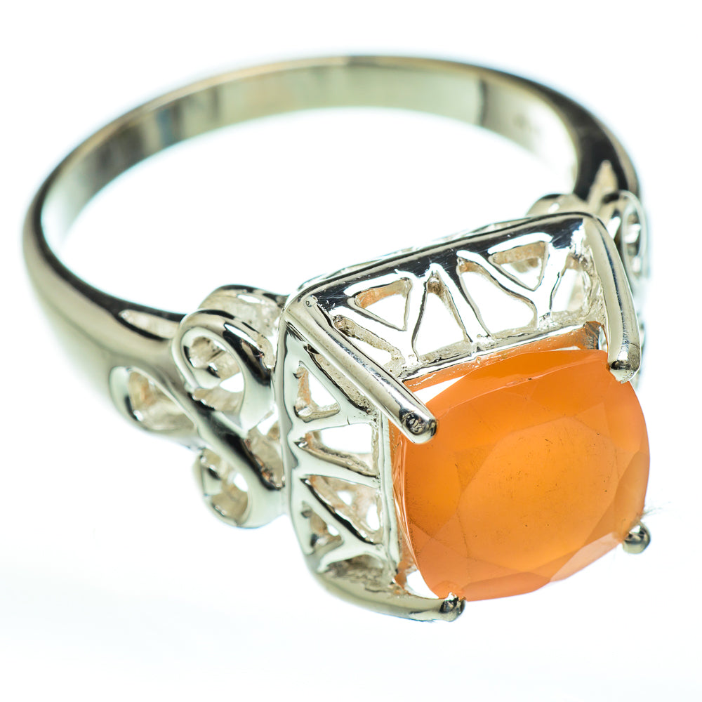 Peach Moonstone Rings handcrafted by Anasilvercos - RING47278