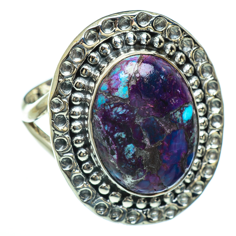 Purple Copper Composite Turquoise Rings handcrafted by Anasilvercos - RING47286