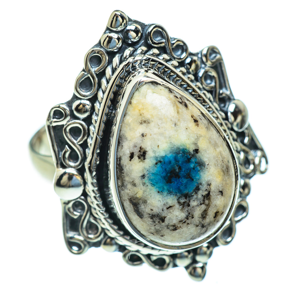 K2 Blue Azurite Rings handcrafted by Anasilvercos - RING47433