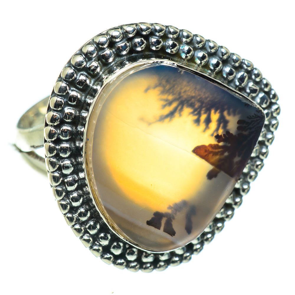 Scenic Dendritic Agate Rings handcrafted by Anasilvercos - RING47584