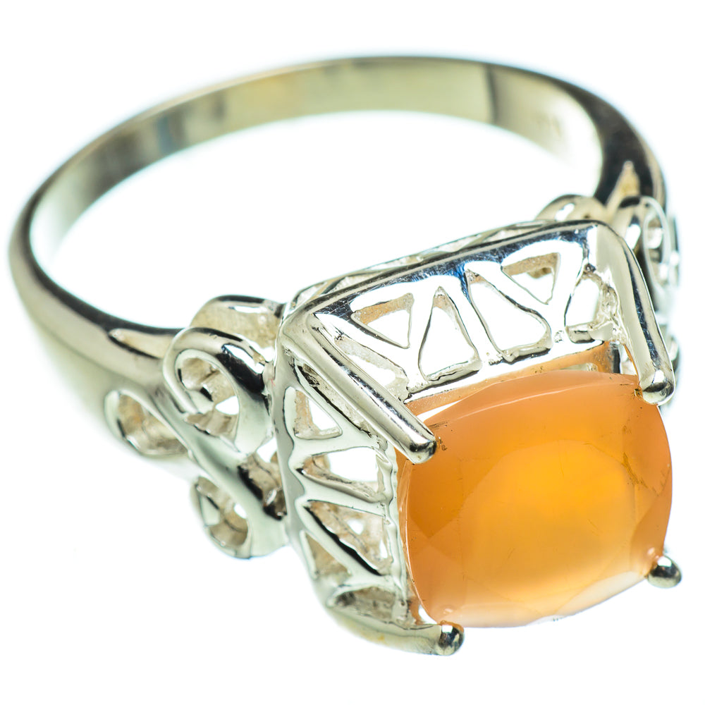 Peach Moonstone Rings handcrafted by Anasilvercos - RING47747