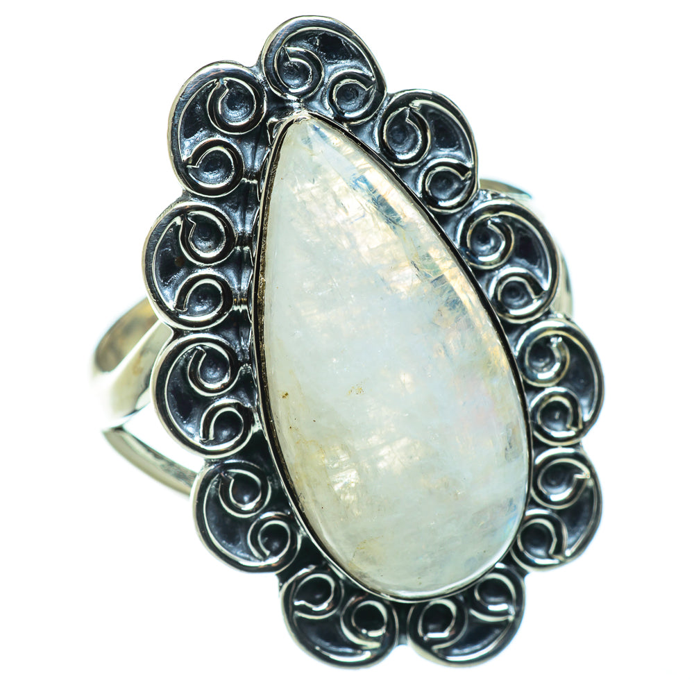 Rainbow Moonstone Rings handcrafted by Anasilvercos - RING47757