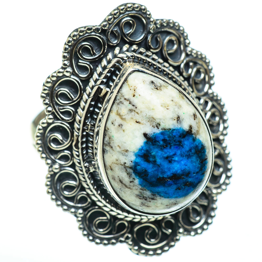 K2 Blue Azurite Rings handcrafted by Anasilvercos - RING47801