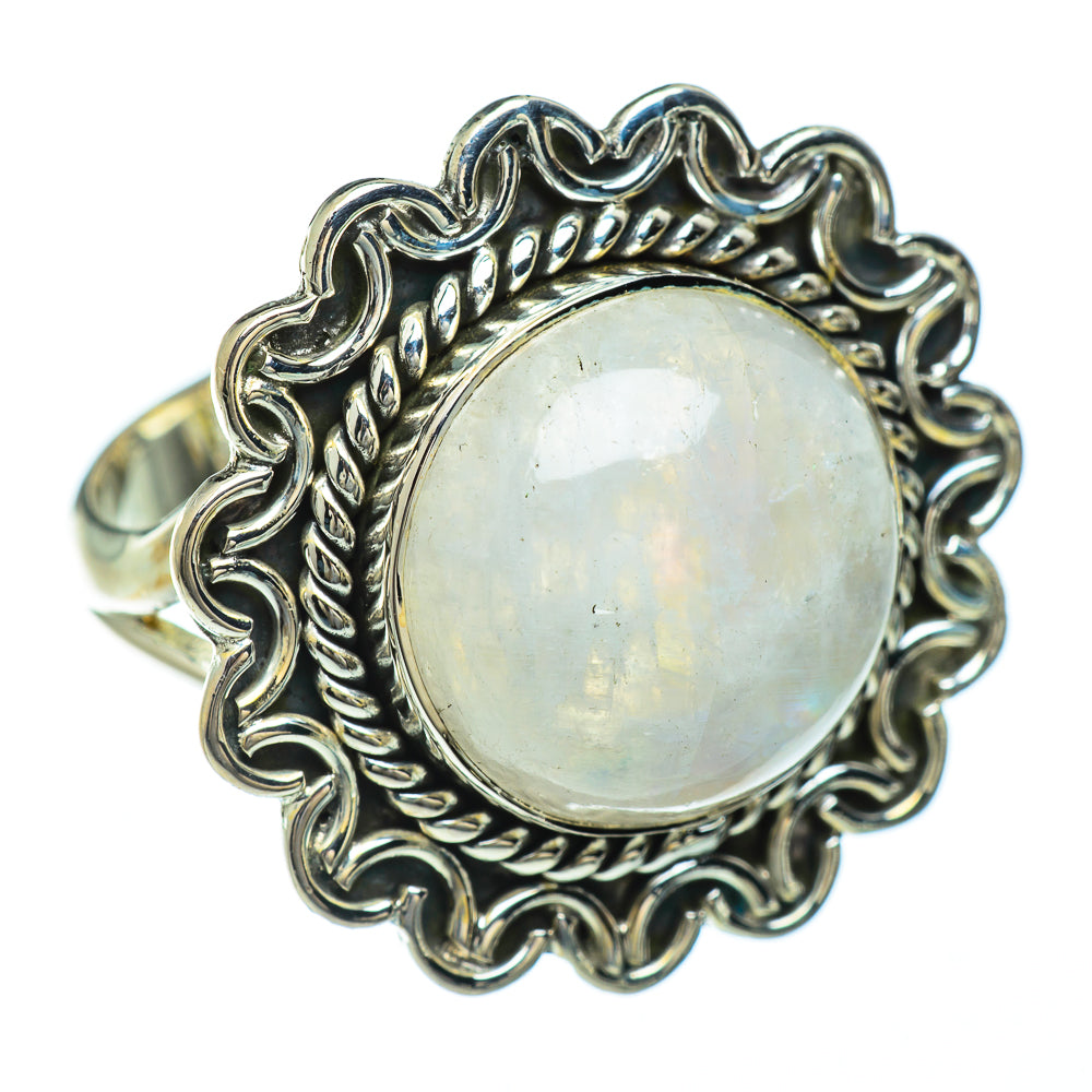 Rainbow Moonstone Rings handcrafted by Anasilvercos - RING47948