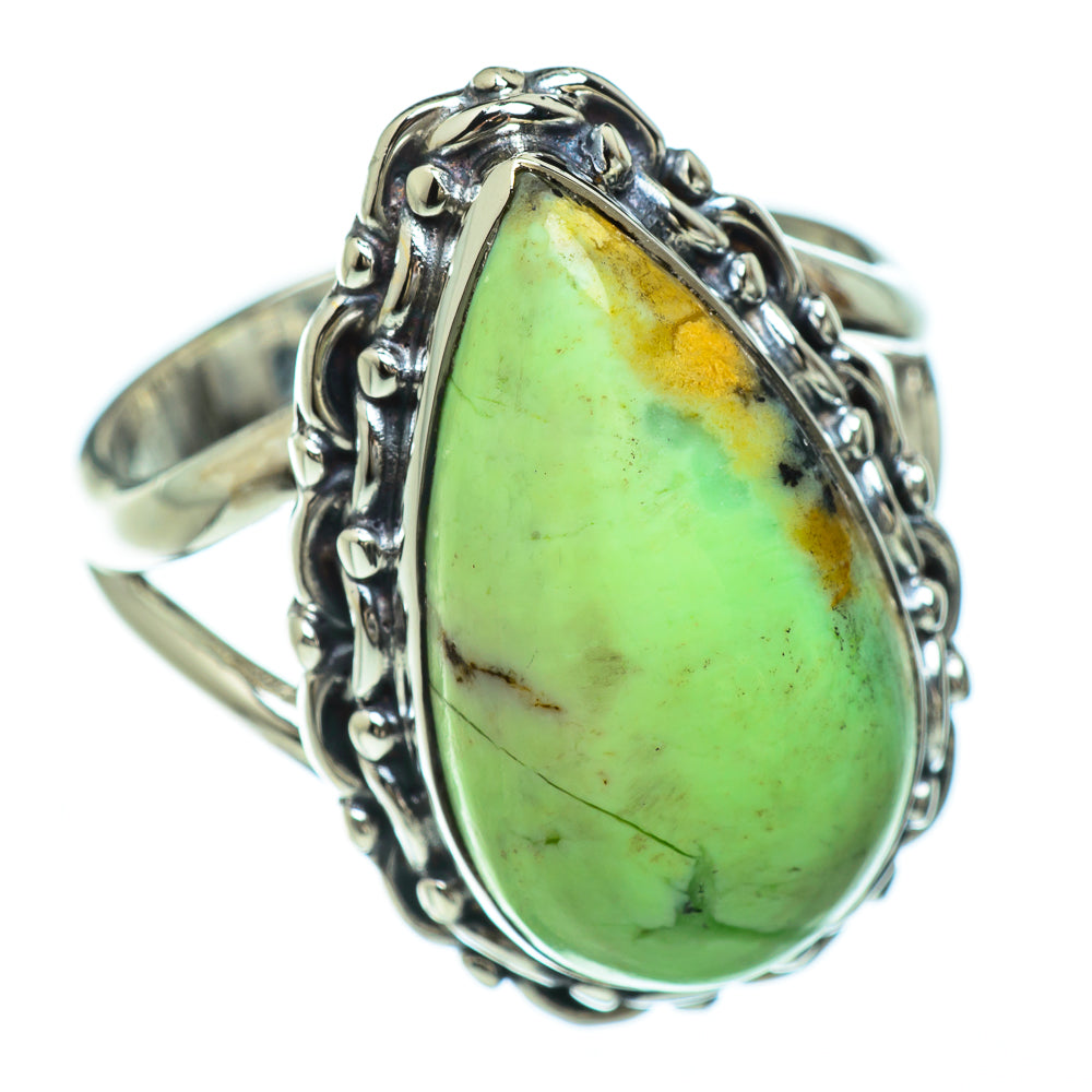 Lemon Chrysoprase Rings handcrafted by Anasilvercos - RING48021