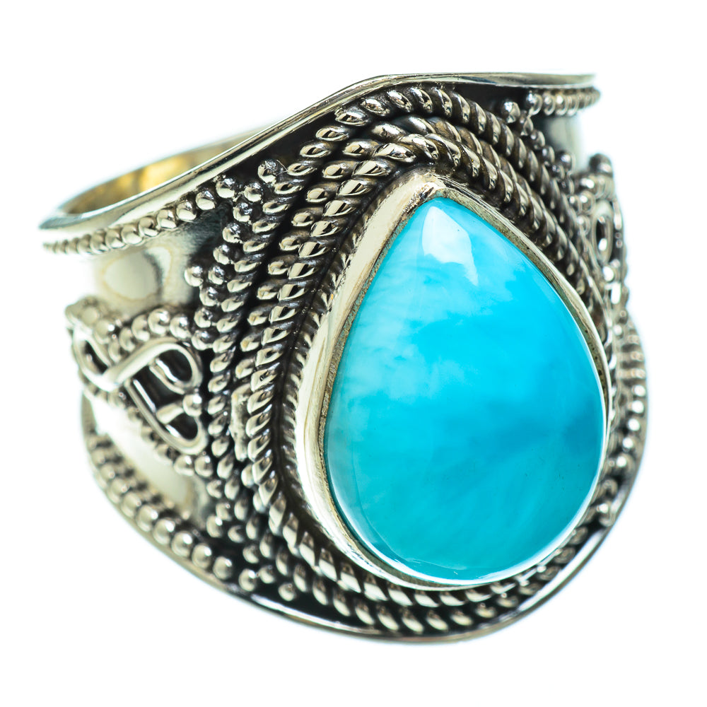 Larimar Rings handcrafted by Anasilvercos - RING48116
