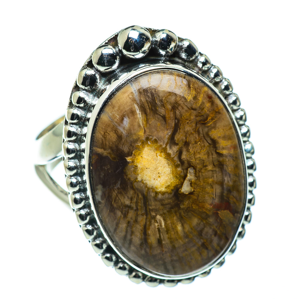 Petrified Wood Rings handcrafted by Anasilvercos - RING48403