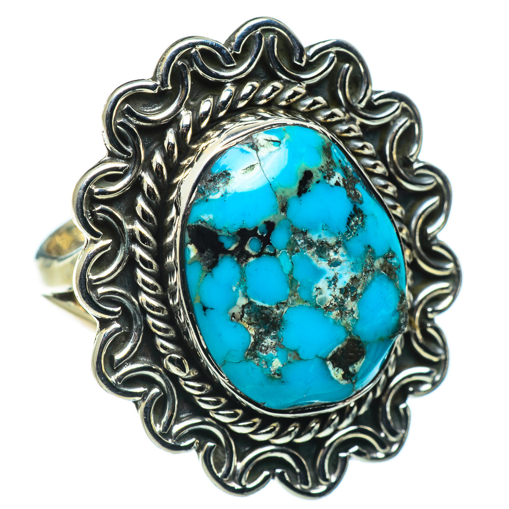 Blue Copper Composite Turquoise Rings handcrafted by Anasilvercos - RING48454