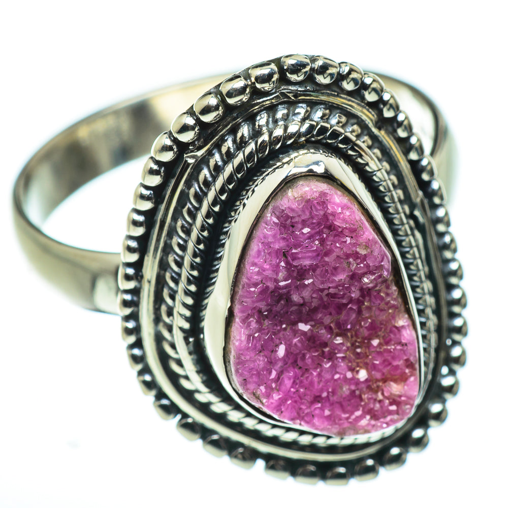 Cobalto Calcite Druzy Rings handcrafted by Anasilvercos - RING48525
