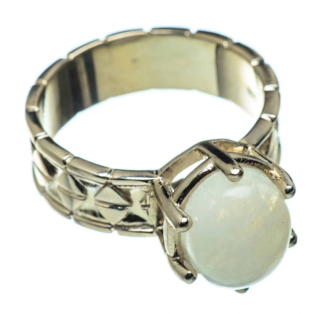 Rainbow Moonstone Rings handcrafted by Anasilvercos - RING48758