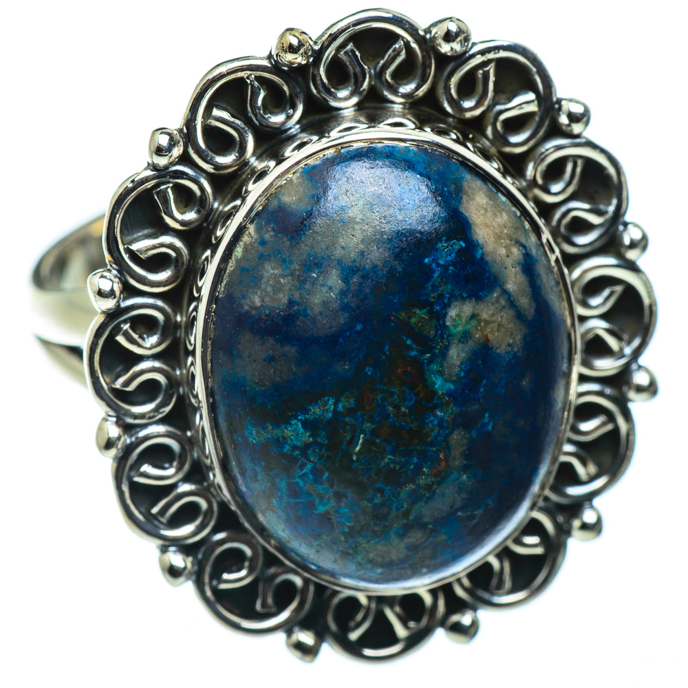 Chrysocolla In Quartz Rings handcrafted by Anasilvercos - RING48768