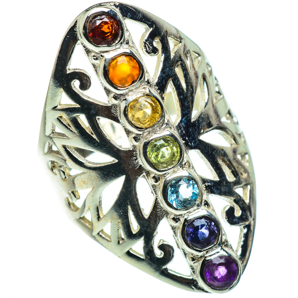 Multi-Stone Chakra Rings handcrafted by Anasilvercos - RING48796