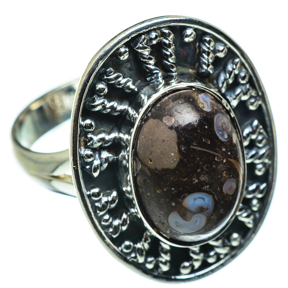 Turritella Agate Rings handcrafted by Anasilvercos - RING48811