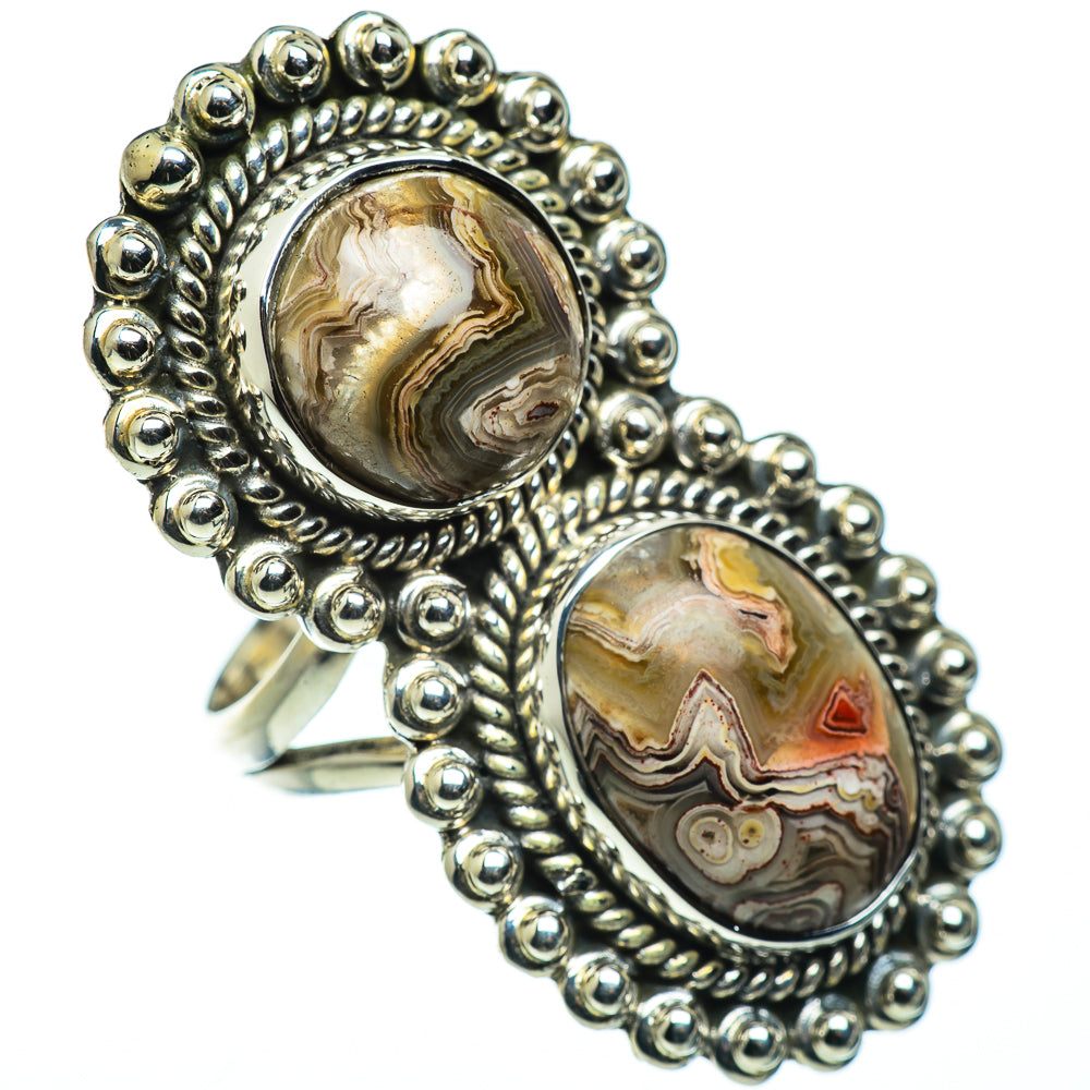 Crazy Lace Agate Rings handcrafted by Anasilvercos - RING49041
