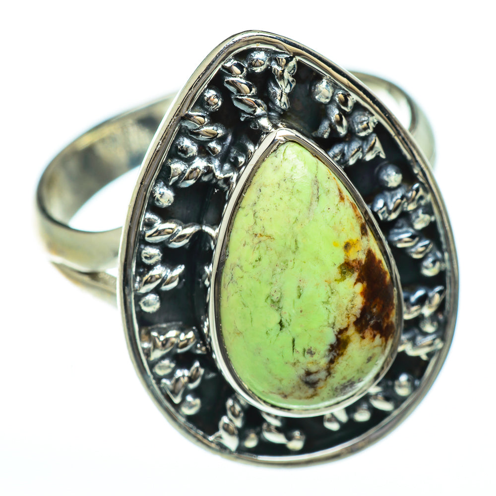 Lemon Chrysoprase Rings handcrafted by Anasilvercos - RING49332