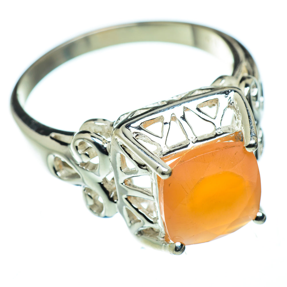 Peach Moonstone Rings handcrafted by Anasilvercos - RING49501