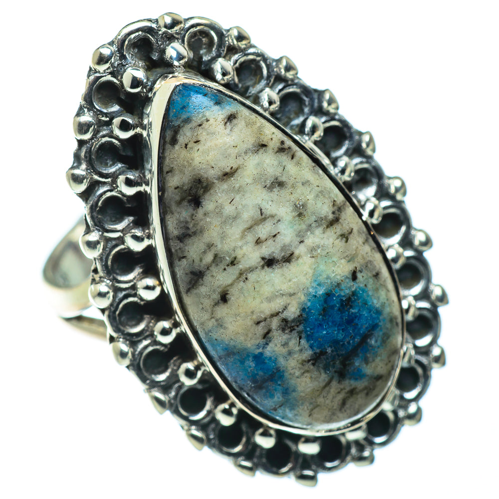 K2 Blue Azurite Rings handcrafted by Anasilvercos - RING49531