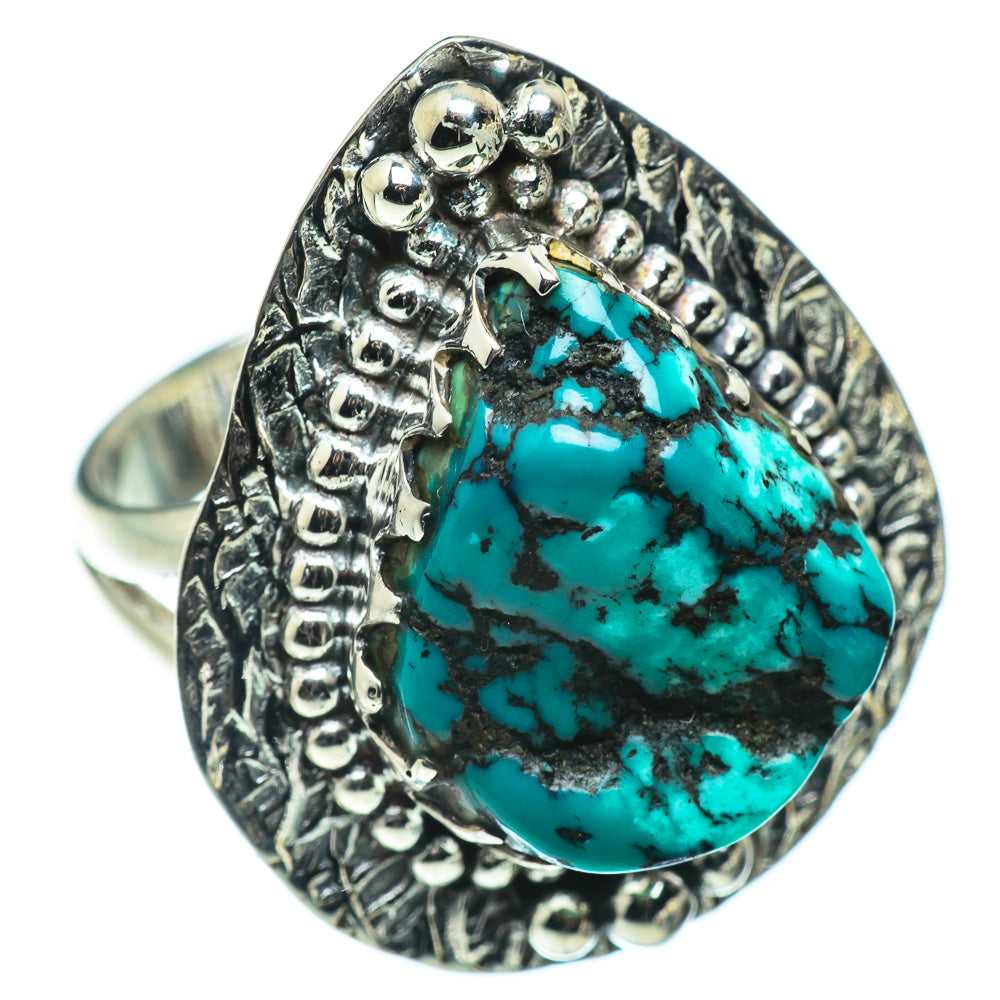 Tibetan Turquoise Rings handcrafted by Anasilvercos - RING49636
