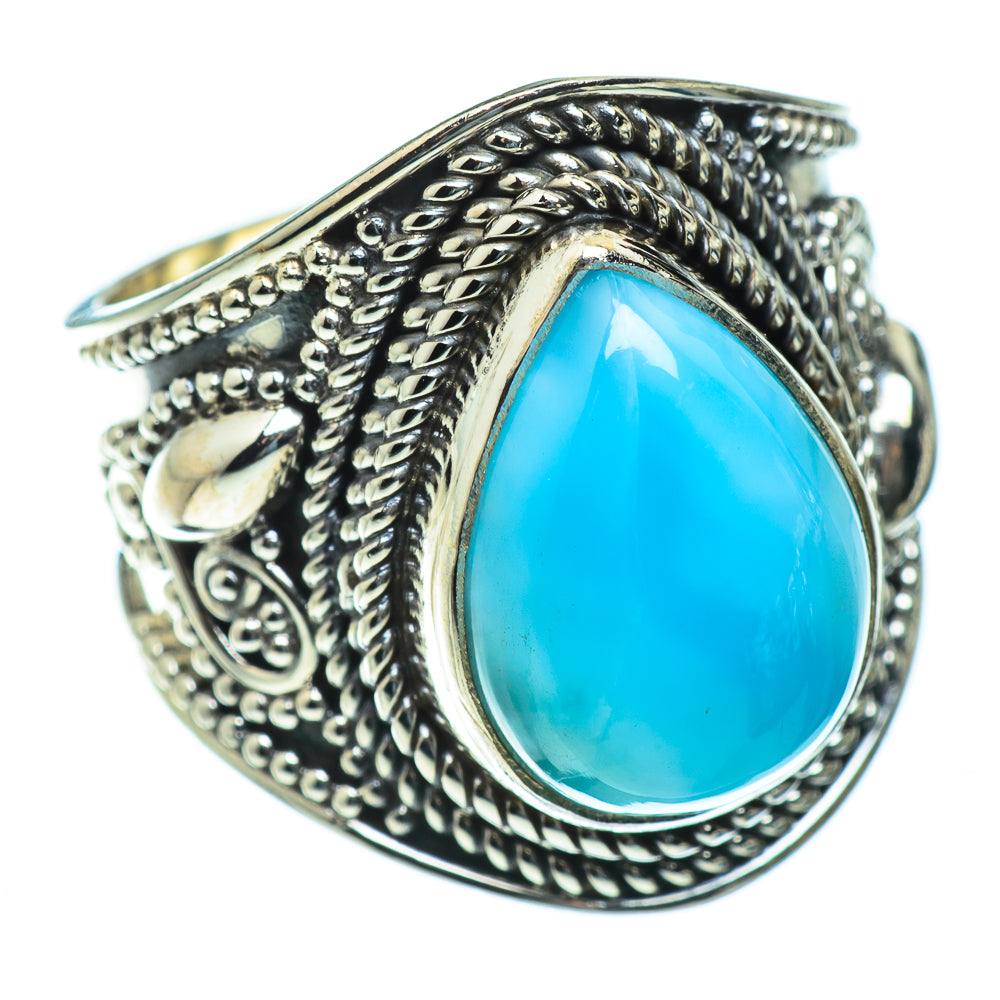 Larimar Rings handcrafted by Anasilvercos - RING50019
