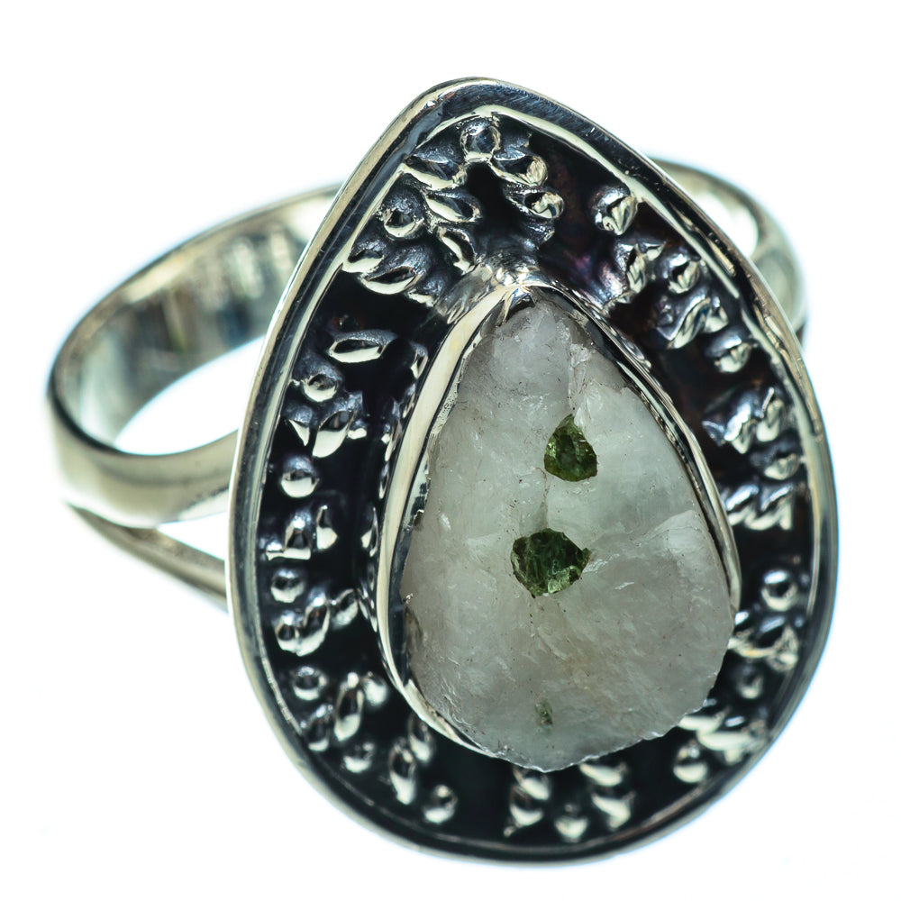 Green Tourmaline In Quartz Rings handcrafted by Anasilvercos - RING50043