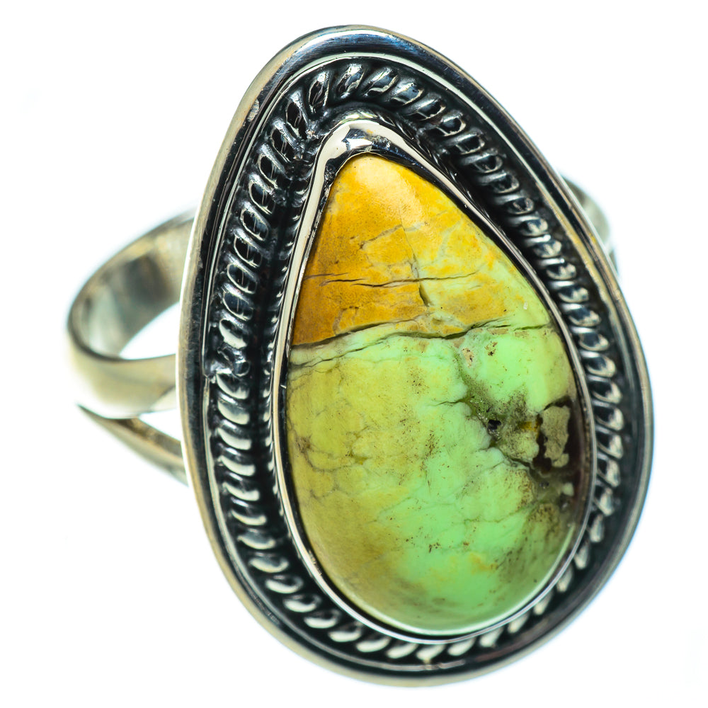 Lemon Chrysoprase Rings handcrafted by Anasilvercos - RING50438