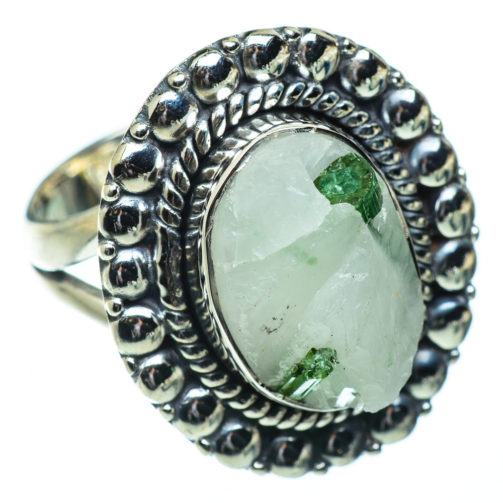 Green Tourmaline In Quartz Rings handcrafted by Anasilvercos - RING50462