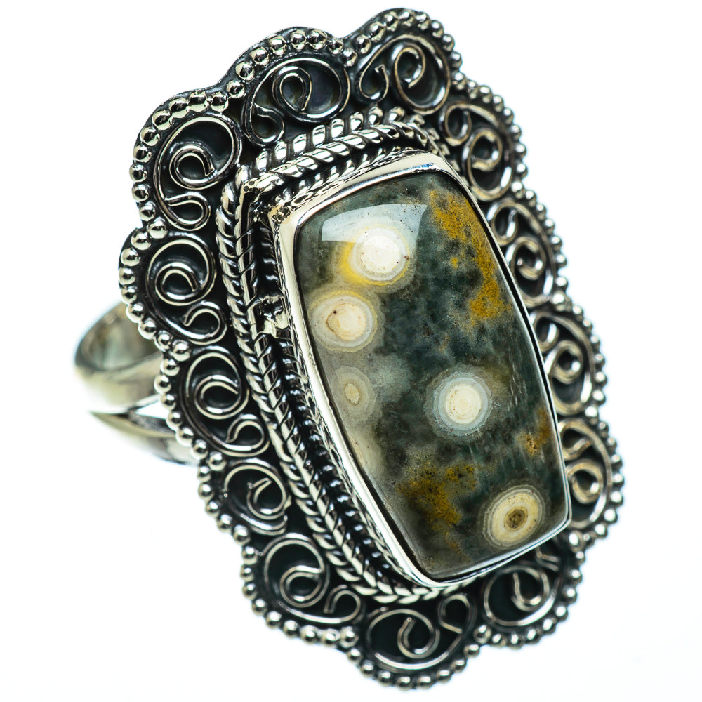 Ocean Jasper Rings handcrafted by Anasilvercos - RING50671