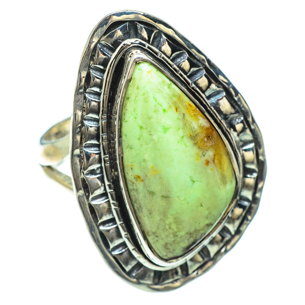 Lemon Chrysoprase Rings handcrafted by Anasilvercos - RING50708