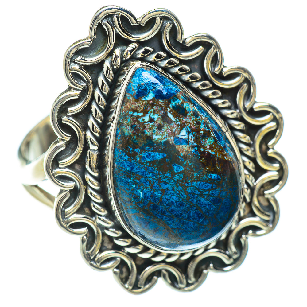 Chrysocolla In Quartz Rings handcrafted by Anasilvercos - RING50895