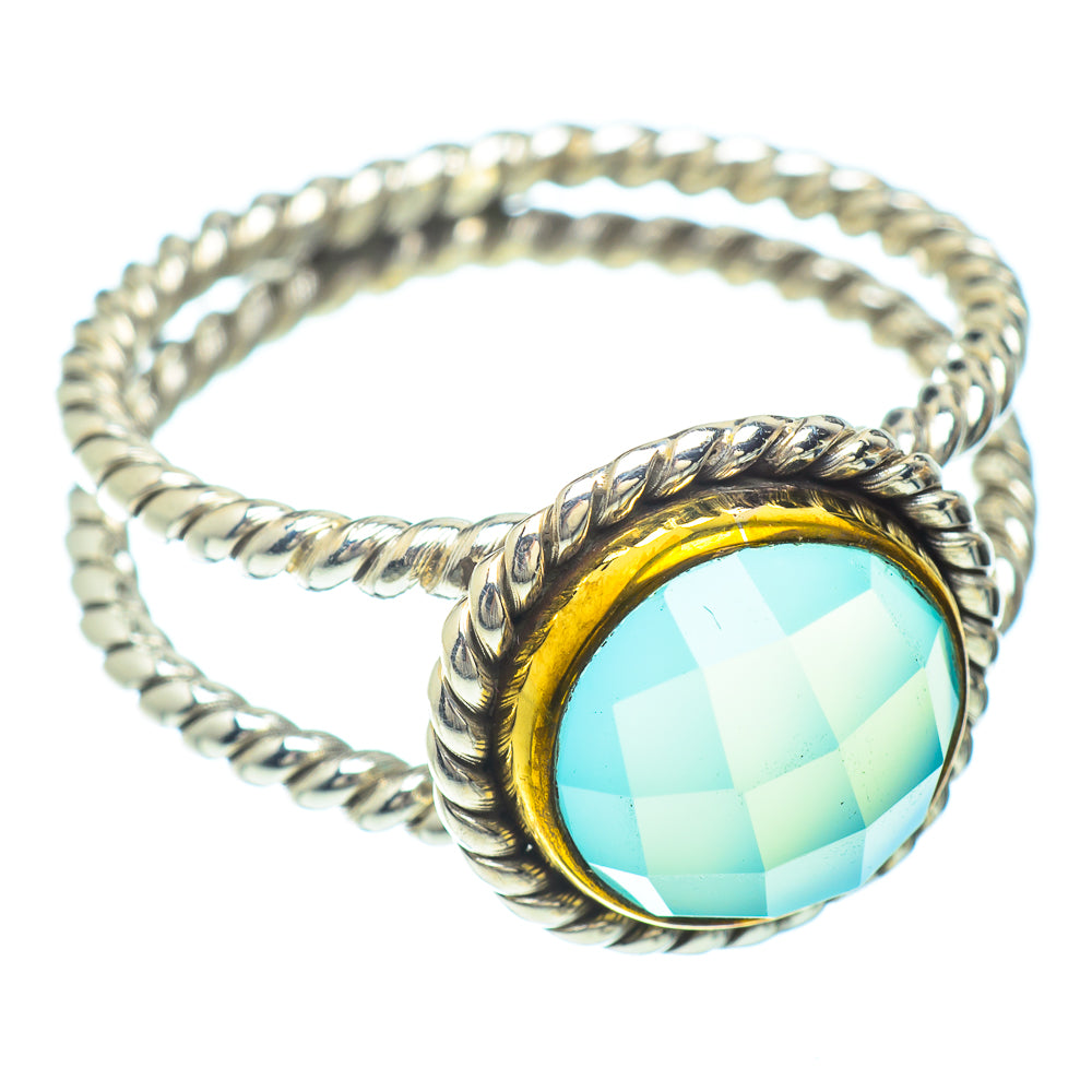 Aqua Chalcedony Rings handcrafted by Anasilvercos - RING51009