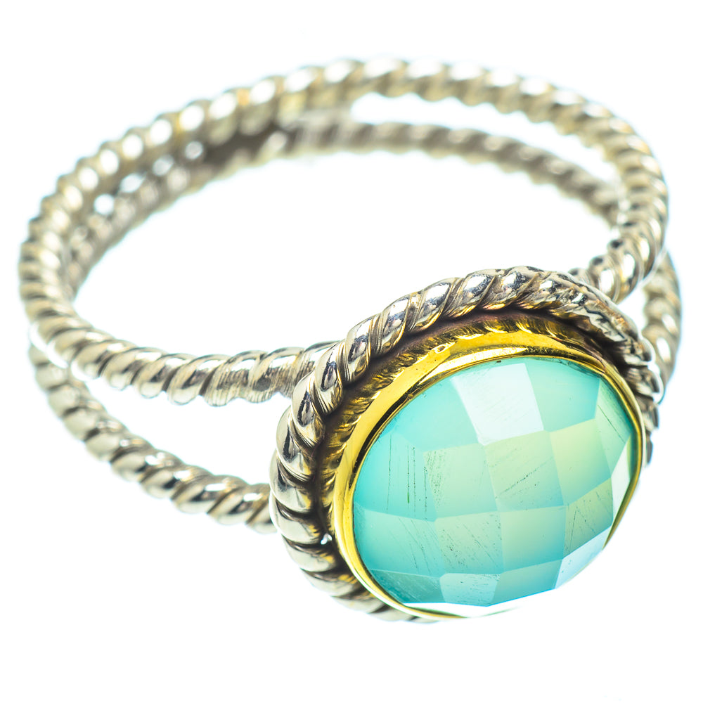 Aqua Chalcedony Rings handcrafted by Anasilvercos - RING51066