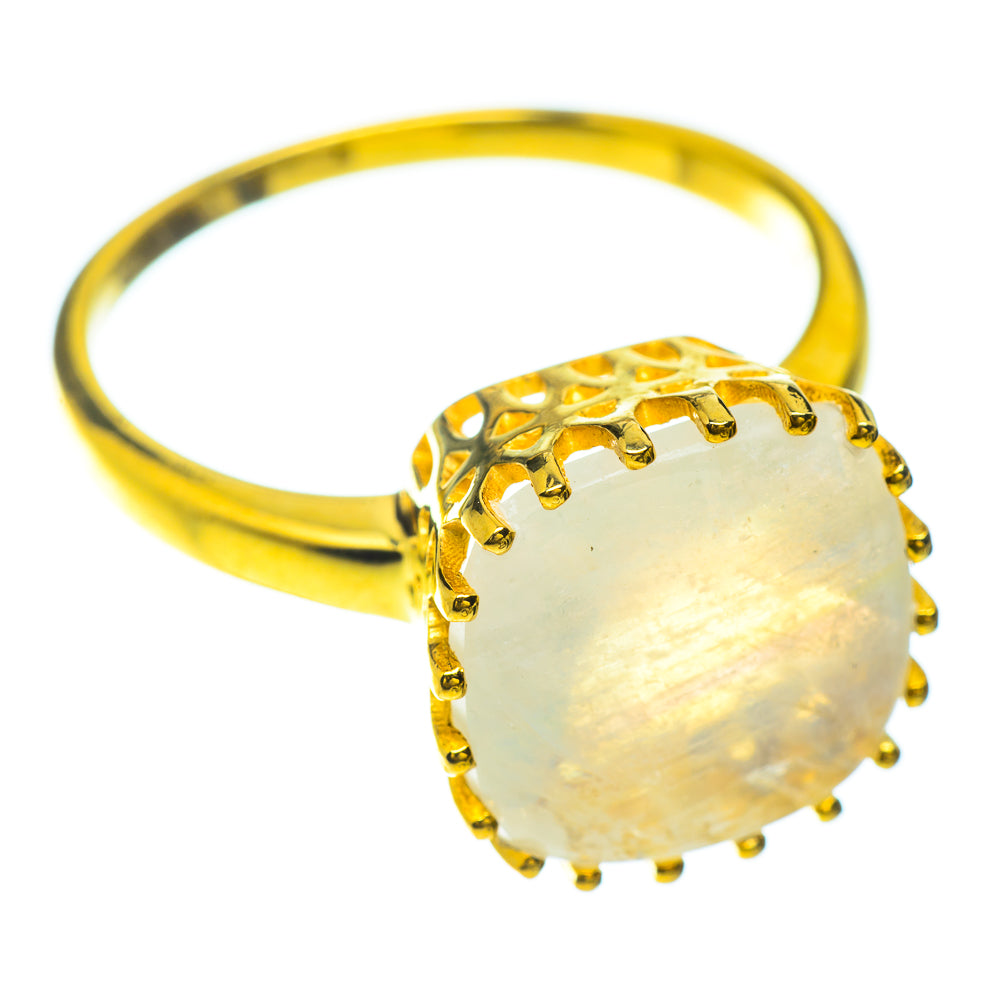 Rainbow Moonstone Rings handcrafted by Anasilvercos - RING51404