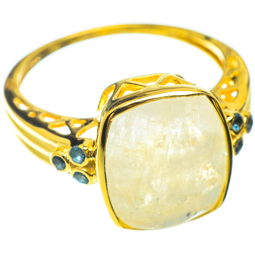 Rainbow Moonstone Rings handcrafted by Anasilvercos - RING51642