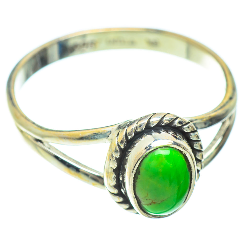 Green Copper Composite Turquoise Rings handcrafted by Anasilvercos - RING51708