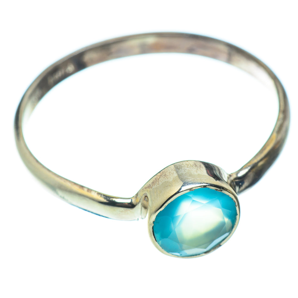 Aqua Chalcedony Rings handcrafted by Anasilvercos - RING51872