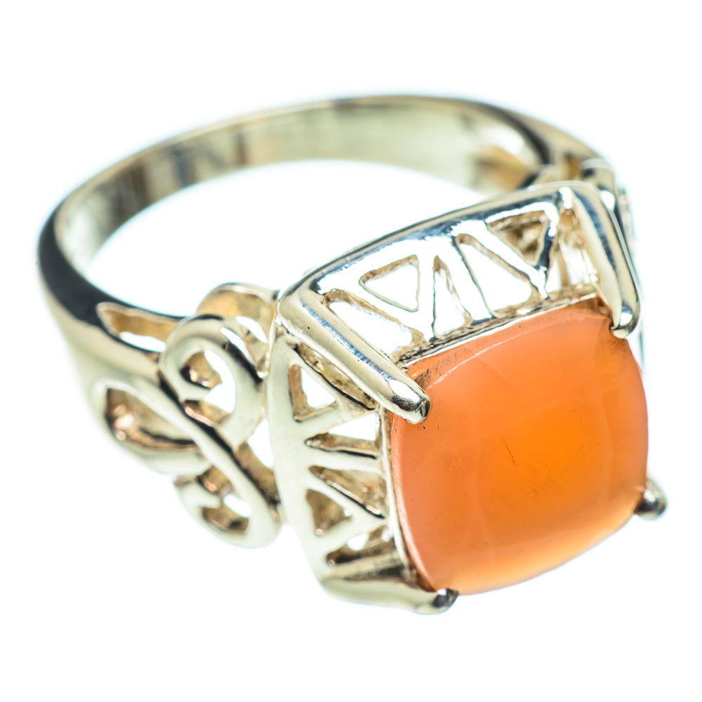 Peach Moonstone Rings handcrafted by Anasilvercos - RING52280