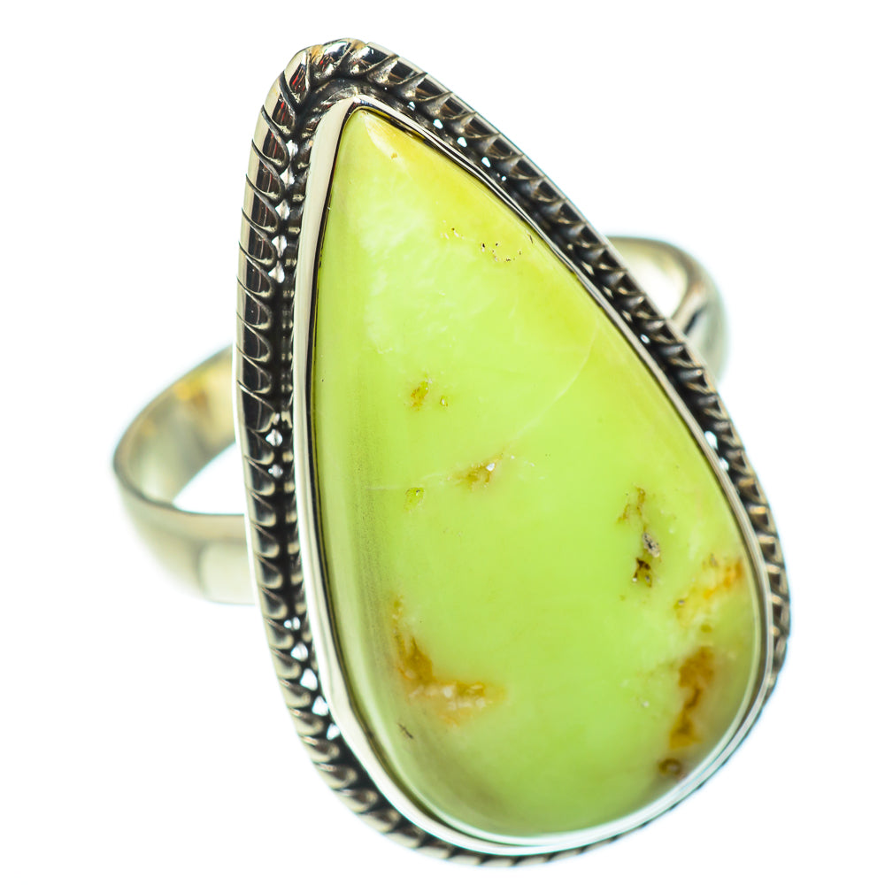 Lemon Chrysoprase Rings handcrafted by Anasilvercos - RING52577
