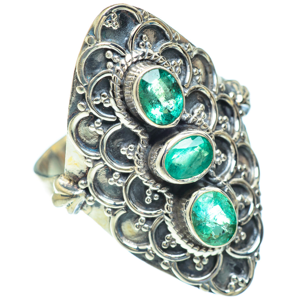 Zambian Emerald Rings handcrafted by Anasilvercos - RING52972