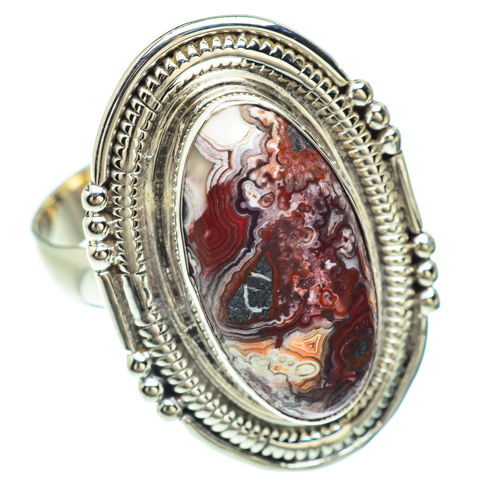 Crazy Lace Agate Rings handcrafted by Anasilvercos - RING53026